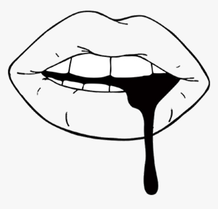 Lips Black Render Png Labios Tumblr Clipart , Png Download - Black And White Lips, Transparent Png