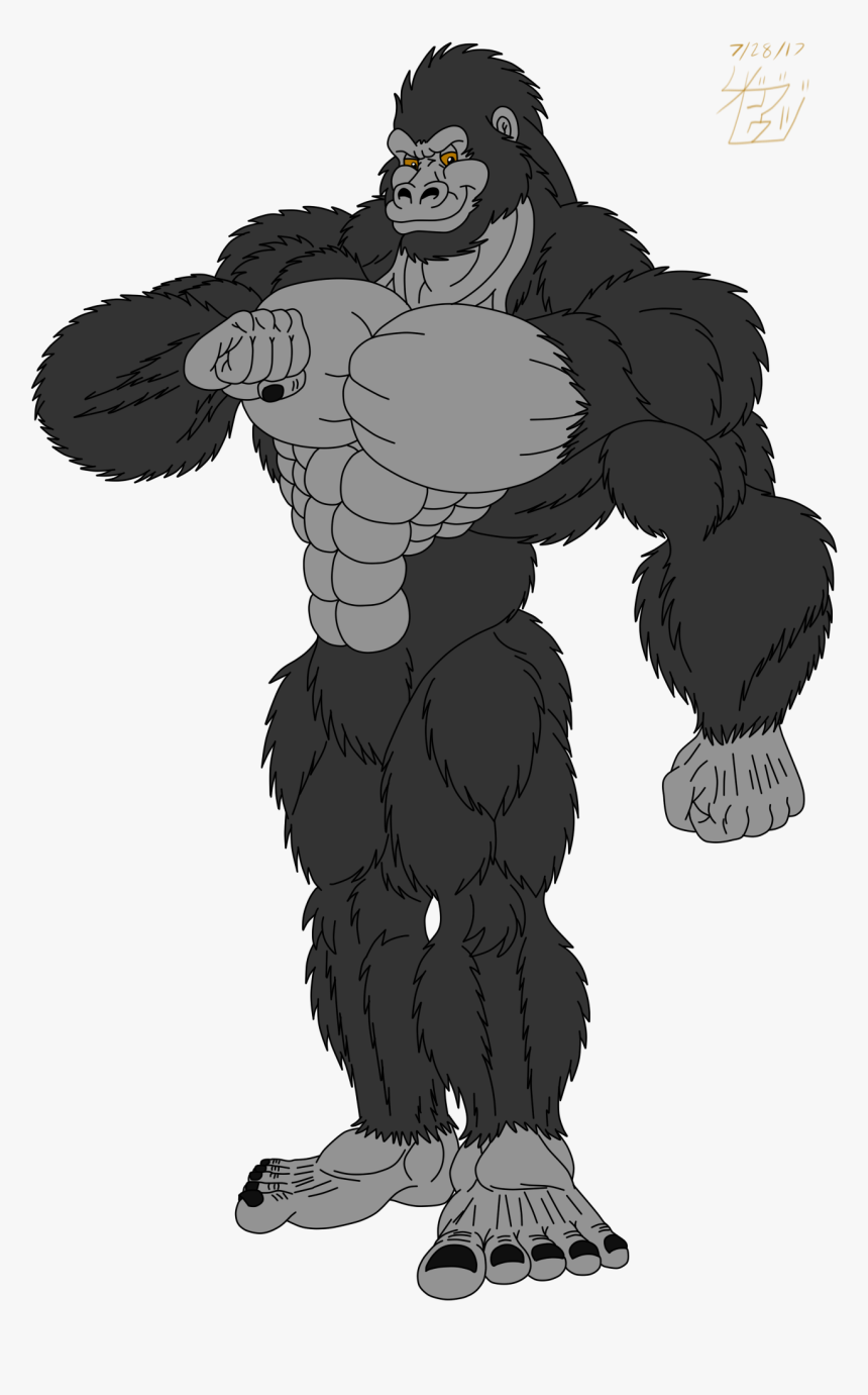 Clip Art Cartoon Png For - Muscle Gorilla Png, Transparent Png