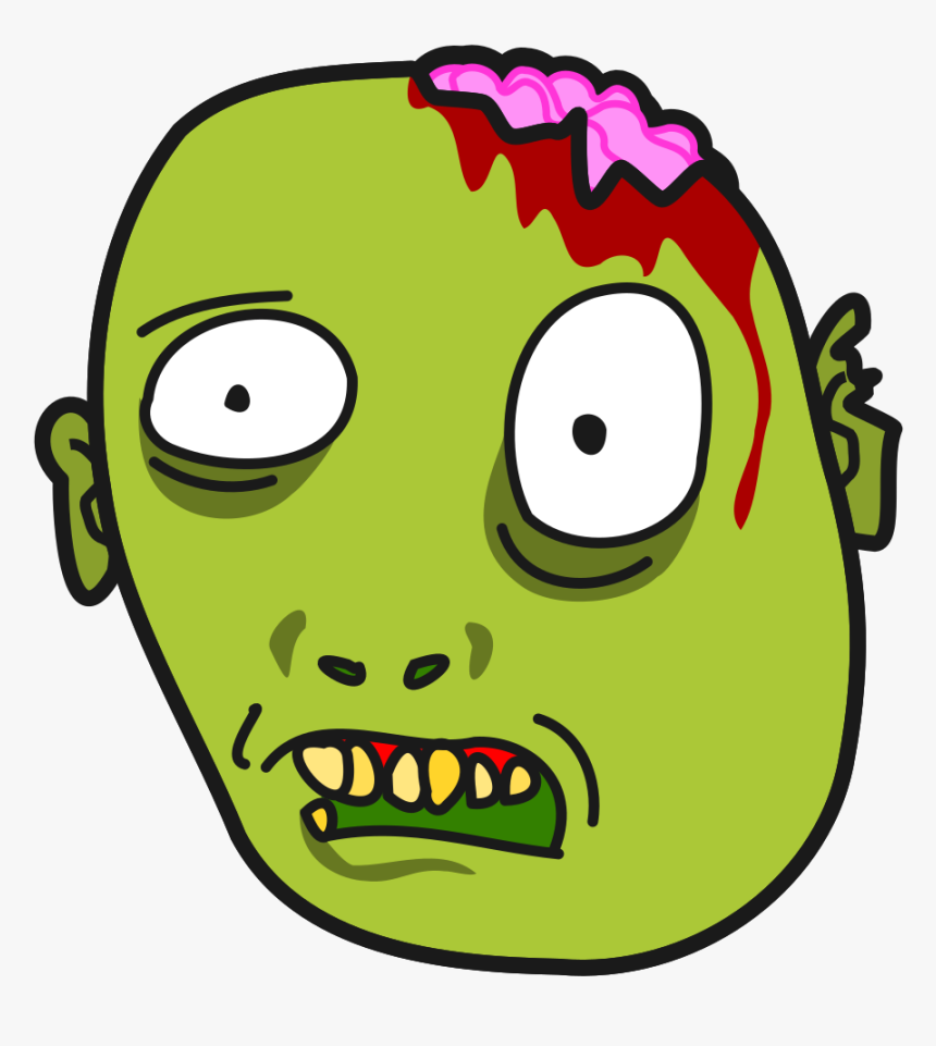 Zombie, Undead, Monster, Horror, Face, Head, Demon - Cartoon Zombie Face Png, Transparent Png