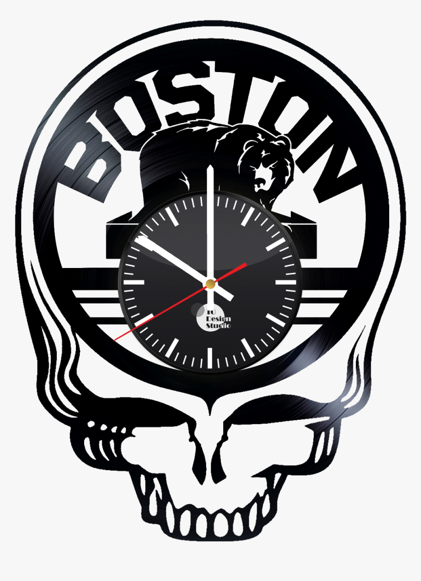 Boston Bruins Symbol Handmade Vinyl Record Wall Clock - Vector Grateful Dead Skull, HD Png Download