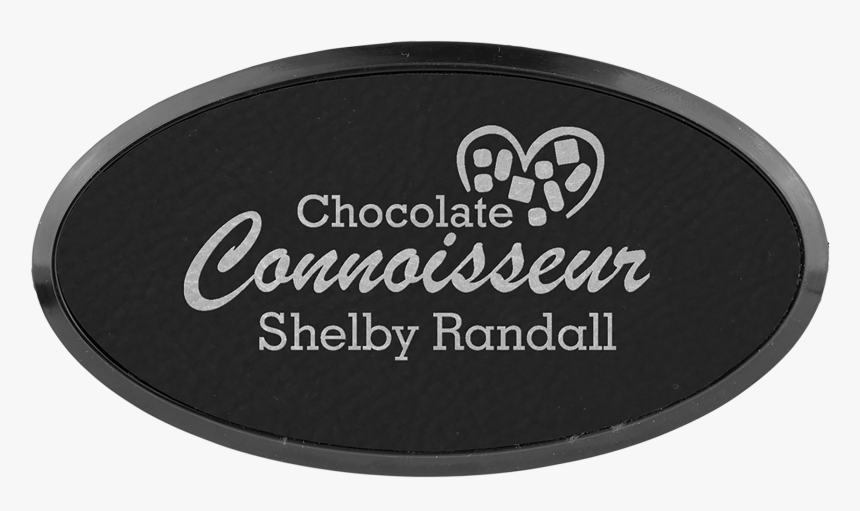 Leatherette Name Badges In Black Plastic Frames - Calligraphy, HD Png Download