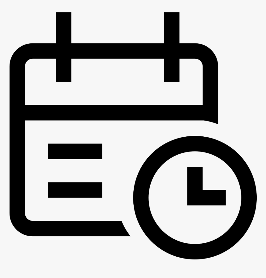 Font Calendar With Clock - Calendar And Time Icon, HD Png Download