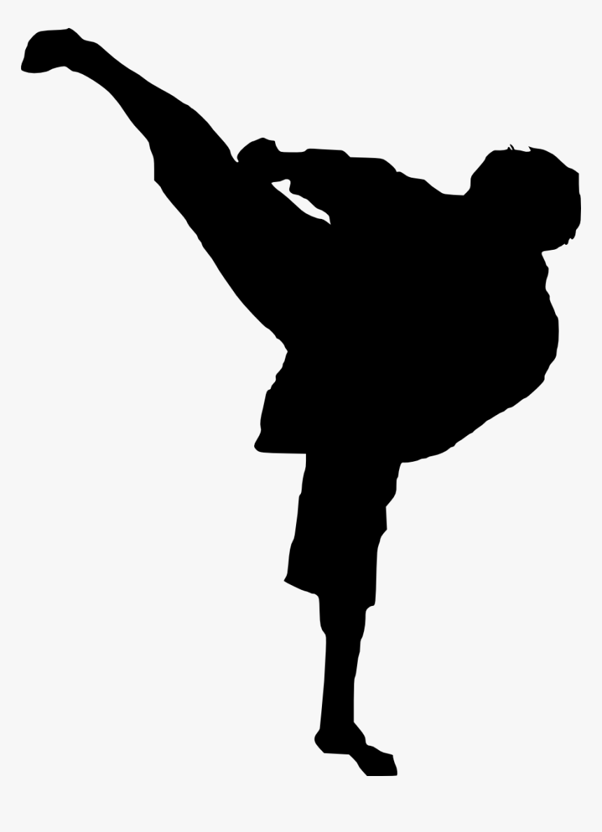 Silhouette Breakdancing B-boy Stencil - Karate Silhouette Png, Transparent Png