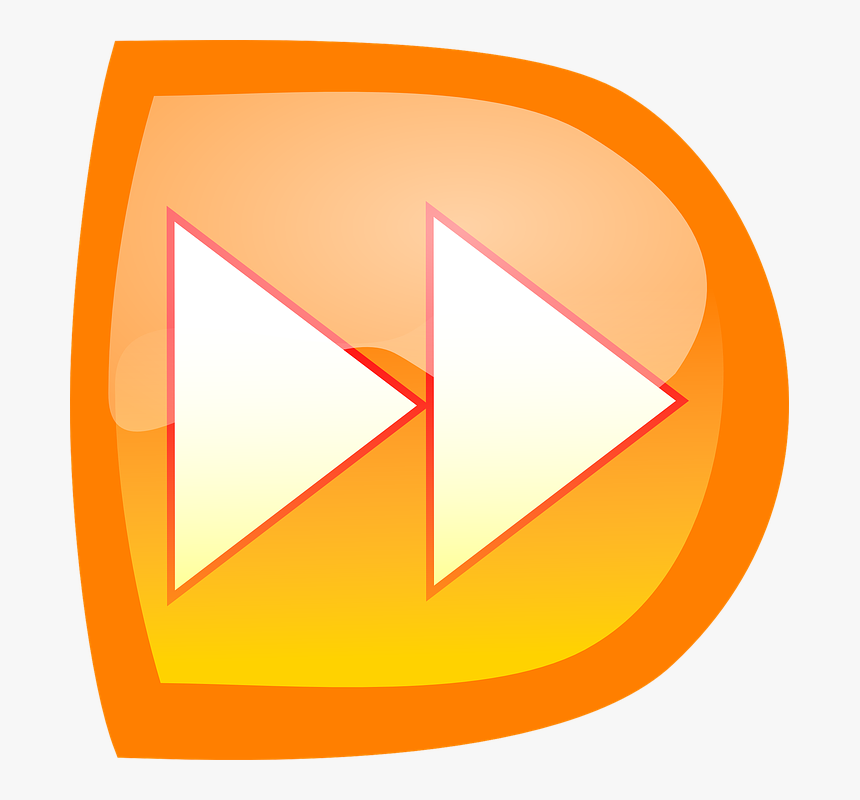 Fast Forward, Action, Arrows, Arrow, Orange, Sign - Transparent Fast Forward Clipart, HD Png Download