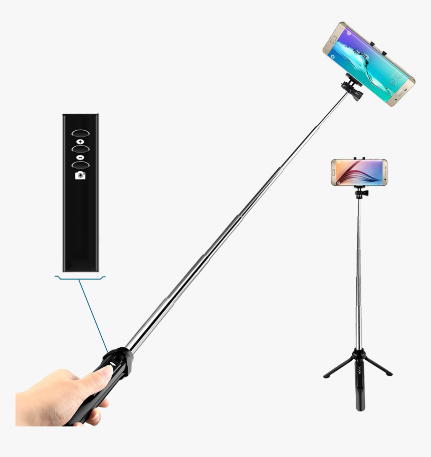 Trands Extendable Tripod Bluetooth Selfie Stick, HD Png Download
