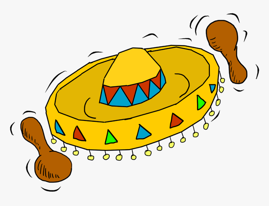 Sombrero, Hat, Mexican Hat, Mexico, Straw Hat, Maraca - Cartoon Mexican Transparent Background, HD Png Download