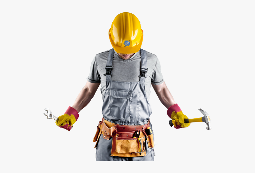 Construction Worker With Tool Belt & Box, HD Png Download