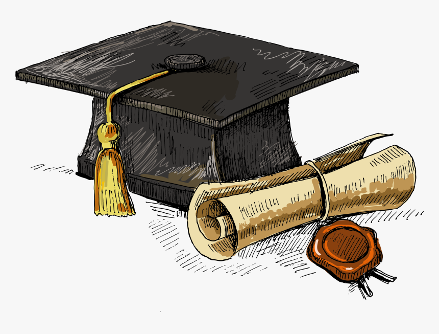 Hand Drawn Doctor Hat Graduation Element - Bachelor Of Arts Clipart, HD Png Download
