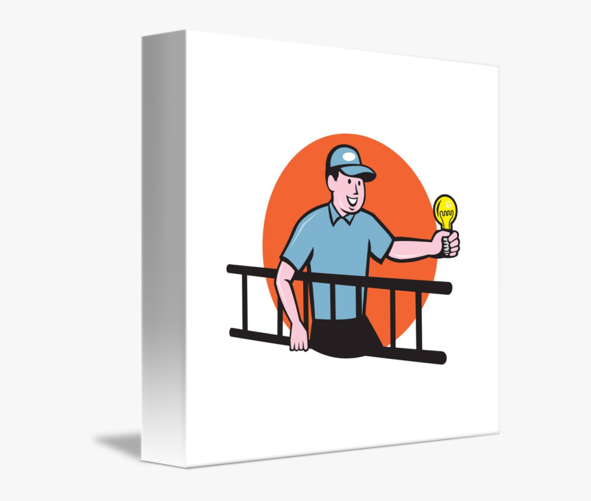 Table Clip Cartoon Circle - Electrician With Cartoon, HD Png Download