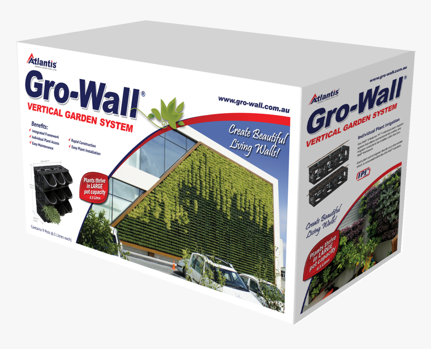Atlantis Gro-wall® 4 Box Veritical Garden System & - Atlantisgrowall, HD Png Download