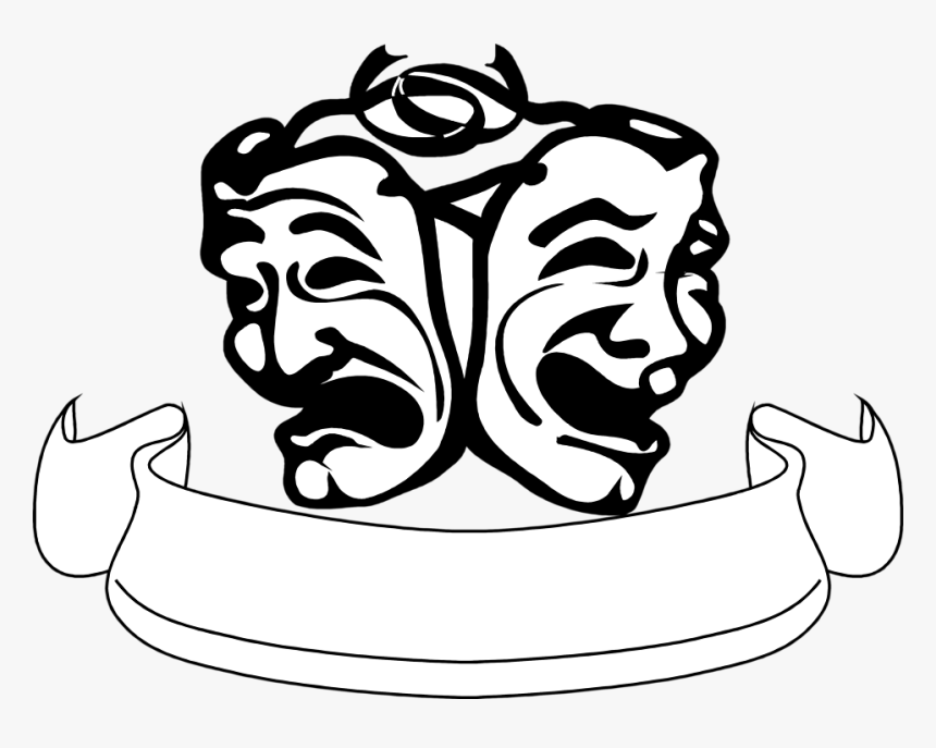 Masks Broadway Clipart Transparent Background - Transparent Background Drama Masks Png, Png Download