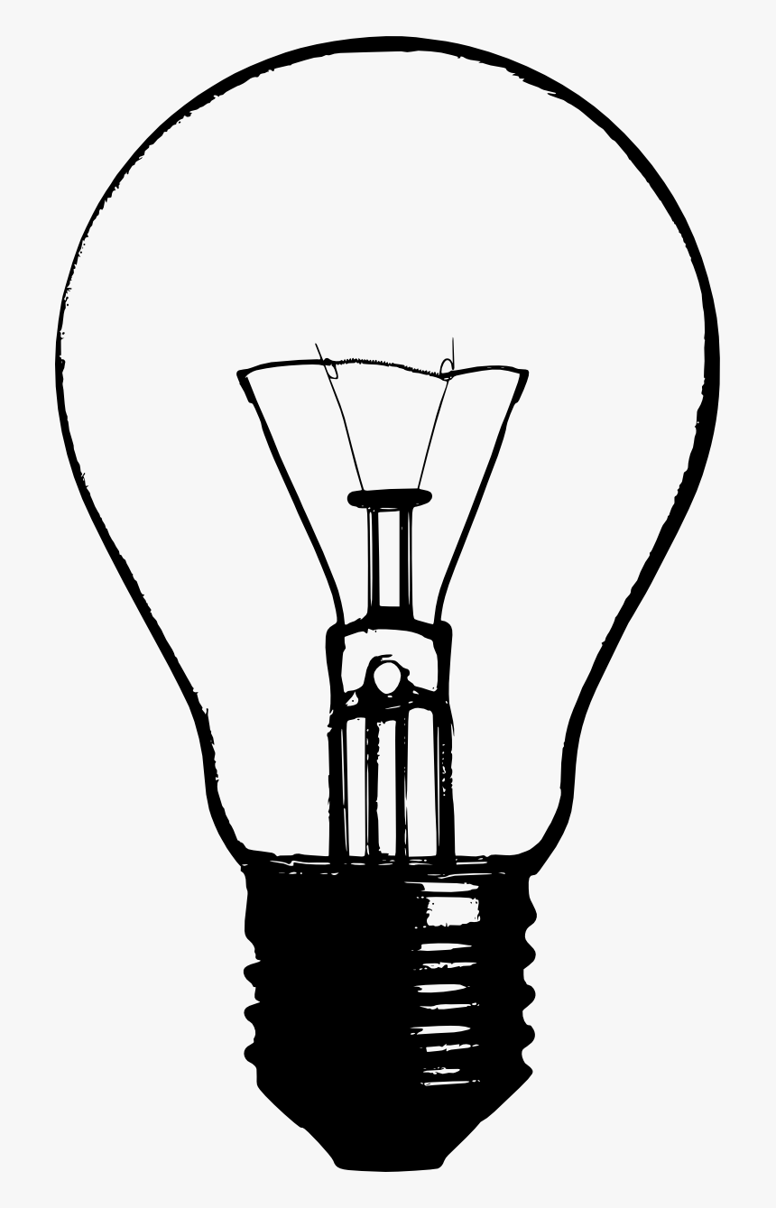 Bombilla - Lightbulb Clipart Black And White, HD Png Download