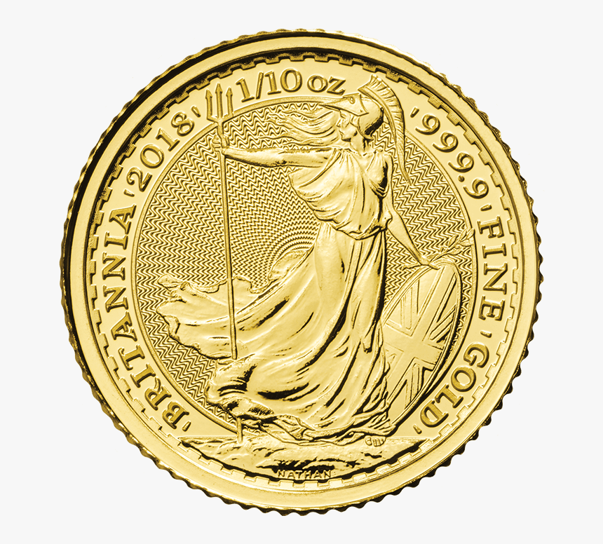 Britannia 2018 1/10 Oz Gold Coin 
 Src Https - 1 Oz Gold Britannia 2018, HD Png Download
