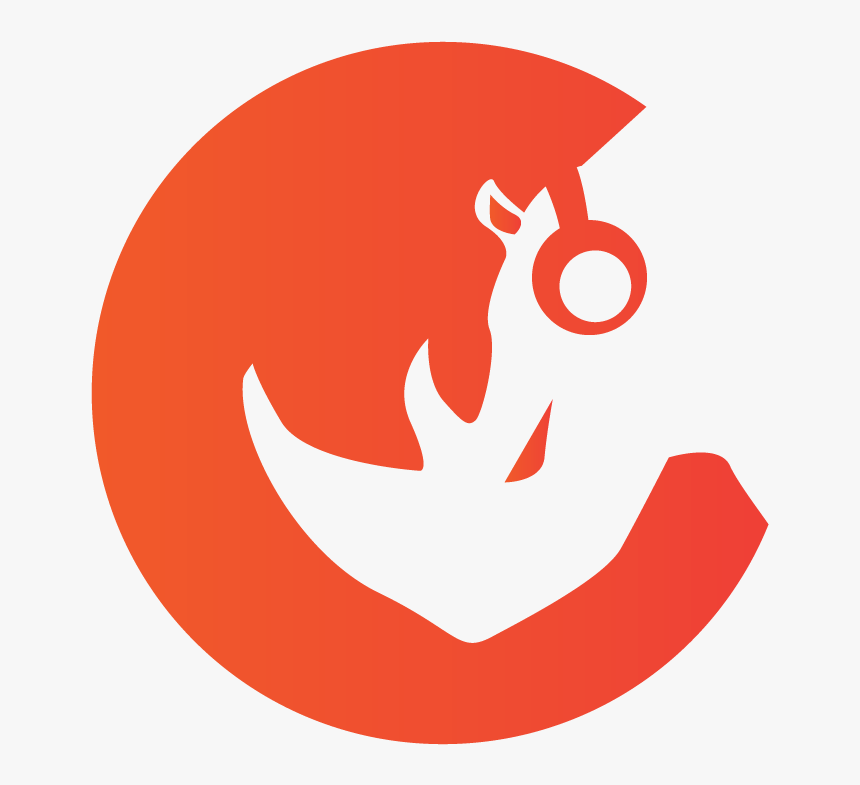 Music App Logo Design Gradient Orange Rhino Music Awesome - Emblem, HD Png Download