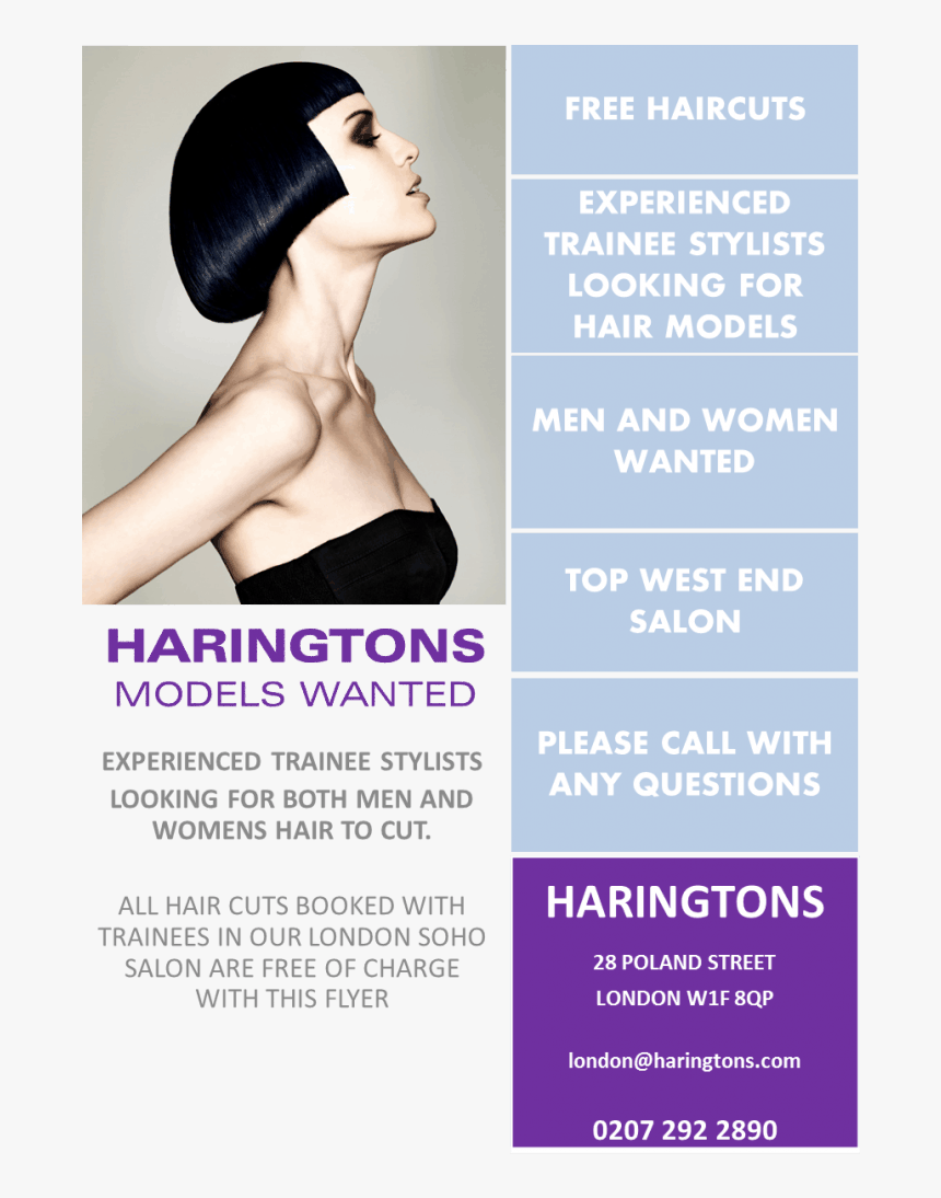 Trainee Models Wanted Hair Models Wanted Poster Hd Png Download