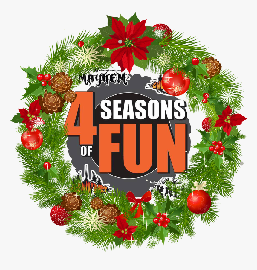 Christmas Wreath Photo Frame - Christmas Wreath Transparent Background, HD Png Download