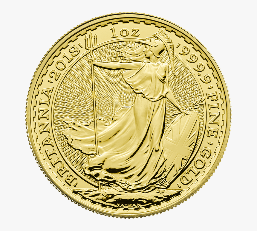 Britannia 2018 1 Oz Gold Coin 
 Src Https - 1 10 Oz Britannia, HD Png Download