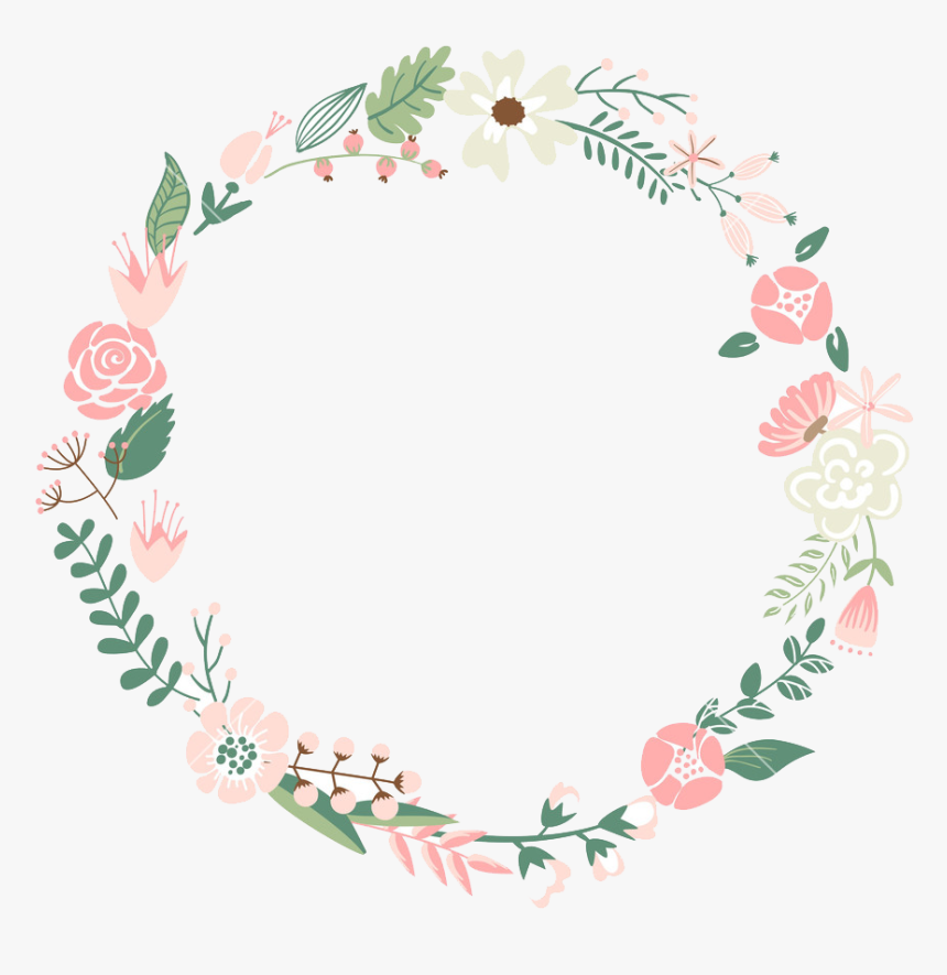 Picture Flower Frame Wreath Floral Transparent Clipart - Floral Frame, HD Png Download