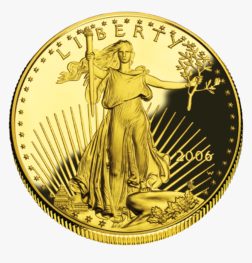 2006 Aegold Proof Obv - Gold Eagle Coin Png, Transparent Png