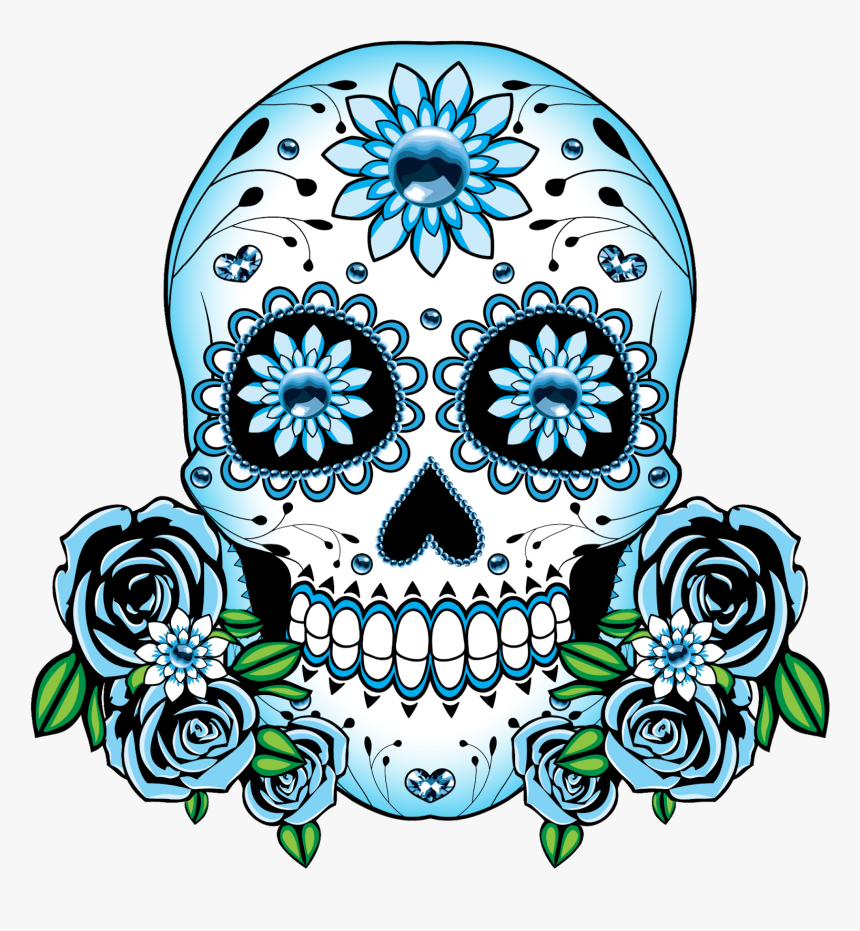 Line - Blue Sugar Skull, HD Png Download