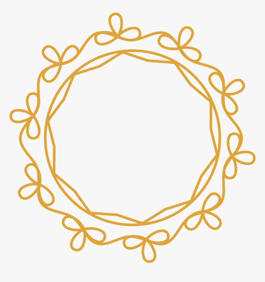 Gold Wreath Frame Border Circle Round Swirls Decor - Portable Network Graphics, HD Png Download