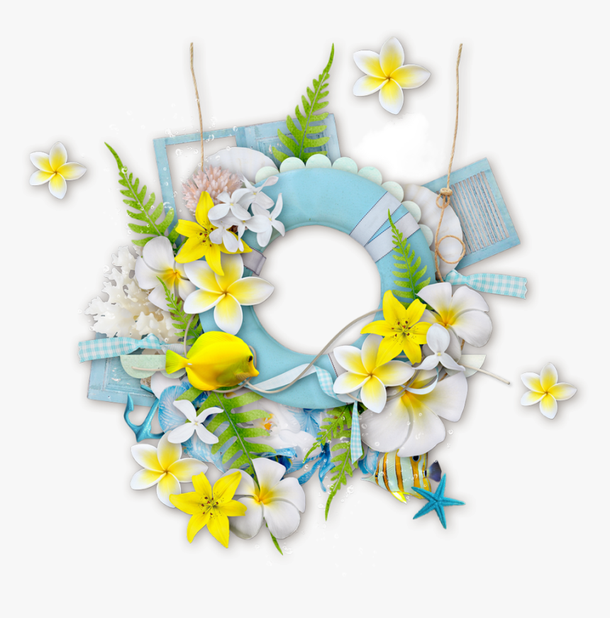 Portable Wreath Frames Design Sea Graphics Floral Clipart - Portable Network Graphics, HD Png Download