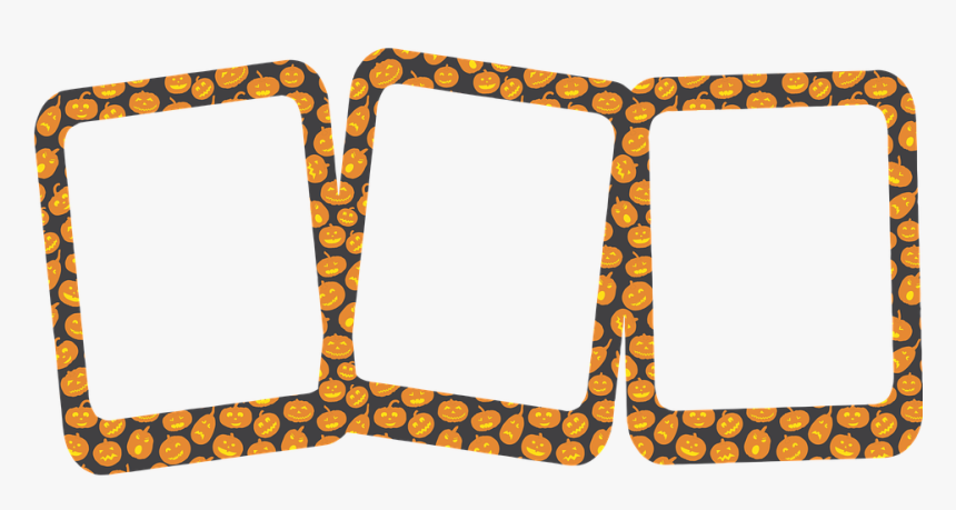Halloween Frame, Three Frames, Cluster, Pumpkin - Halloween Picture Frame Png, Transparent Png