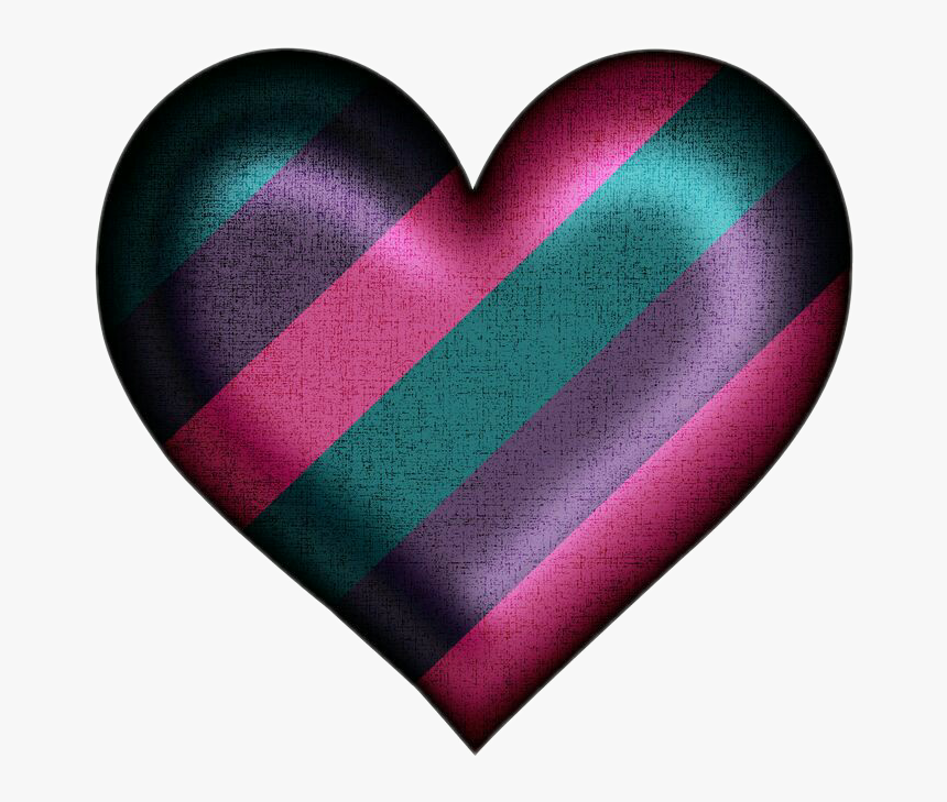 Striped Heart Clipart - Heart, HD Png Download