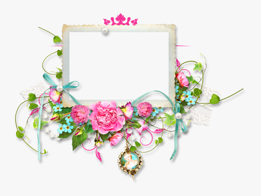 Cluster Png Rose Clipart , Png Download - Round Frame Png Flower, Transparent Png