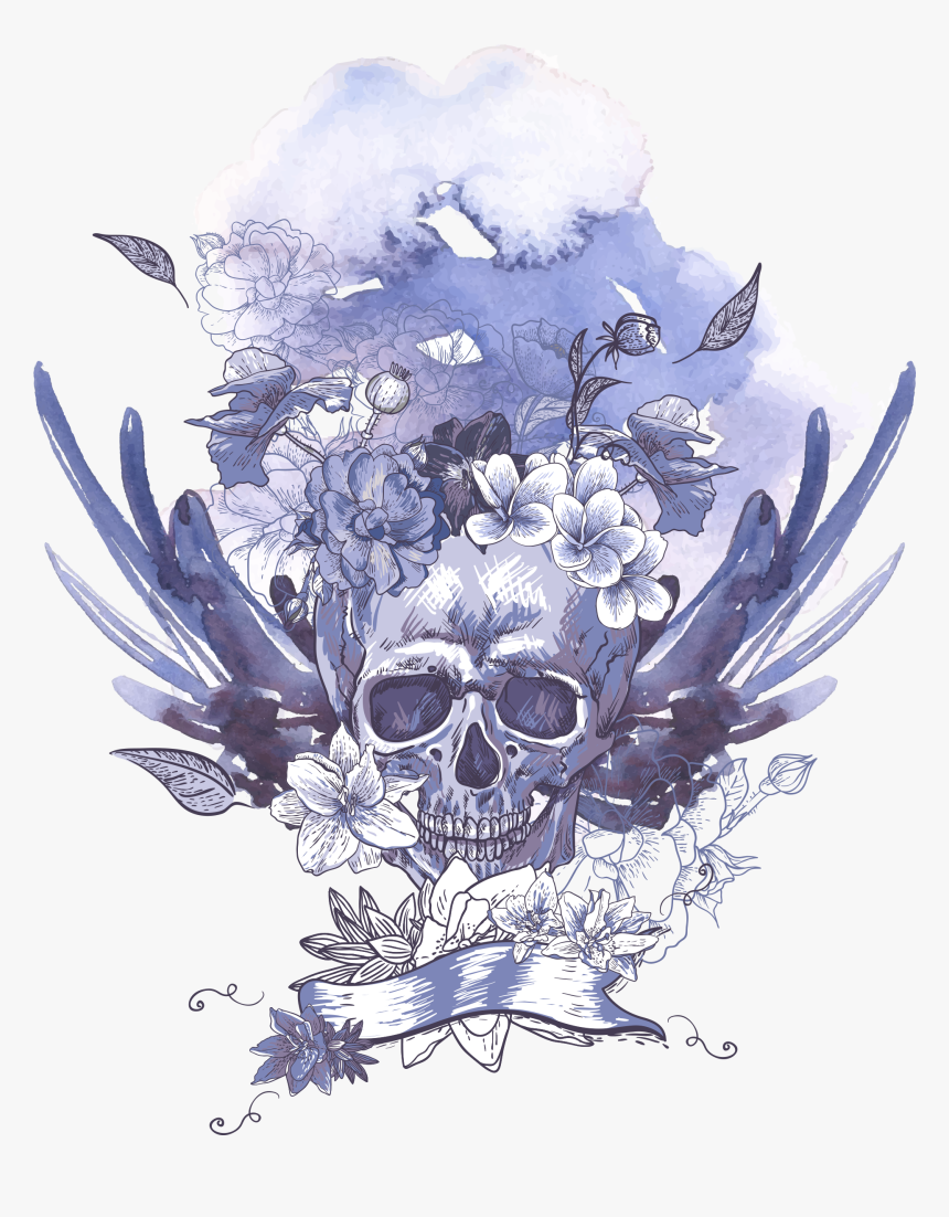 Blue Skull Light Royalty-free Human Pattern Symbolism - Skull Light Png, Transparent Png