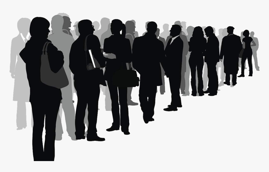 Silhouette Crowd Drawing Illustration - Crowd Of People Transparent, HD Png Download
