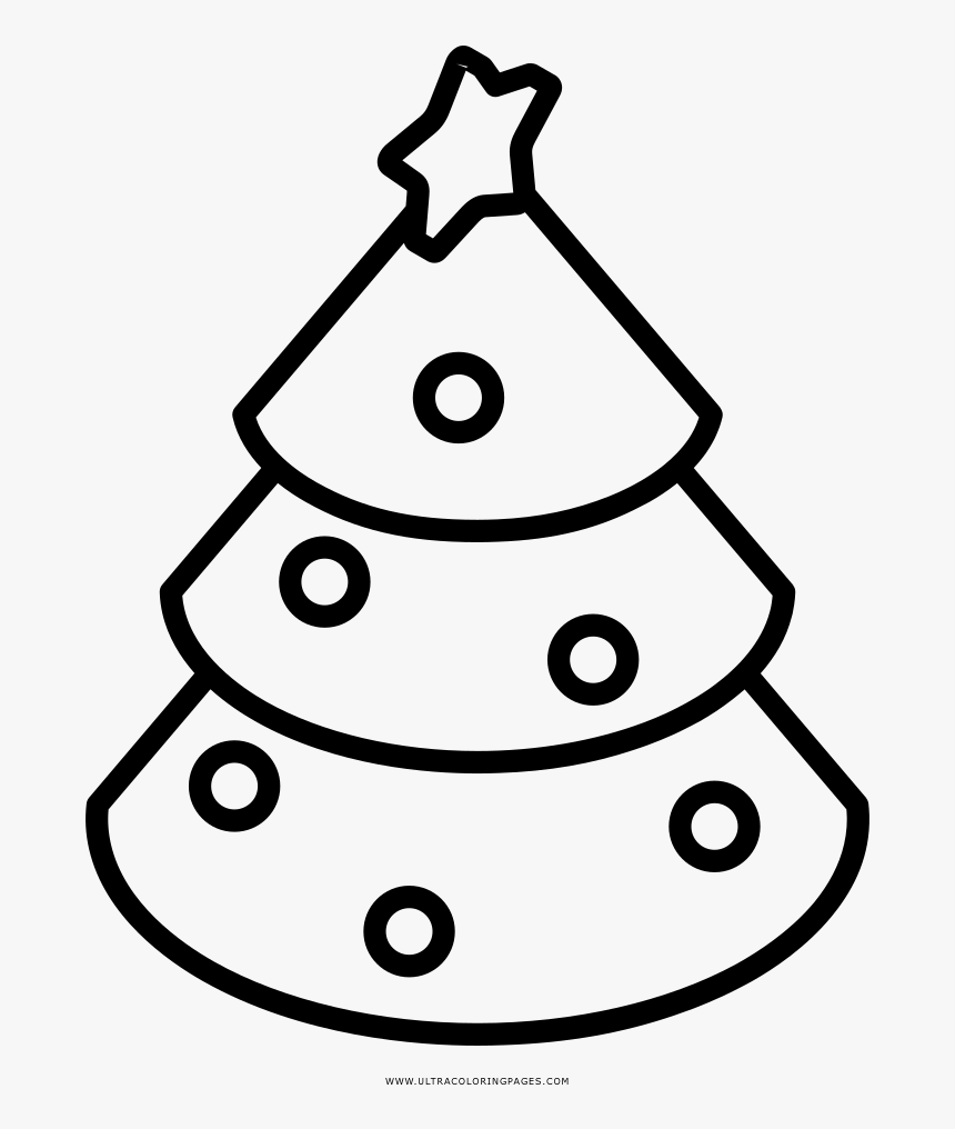 Árbol De Navidad Página Para Colorear - Line Art, HD Png Download
