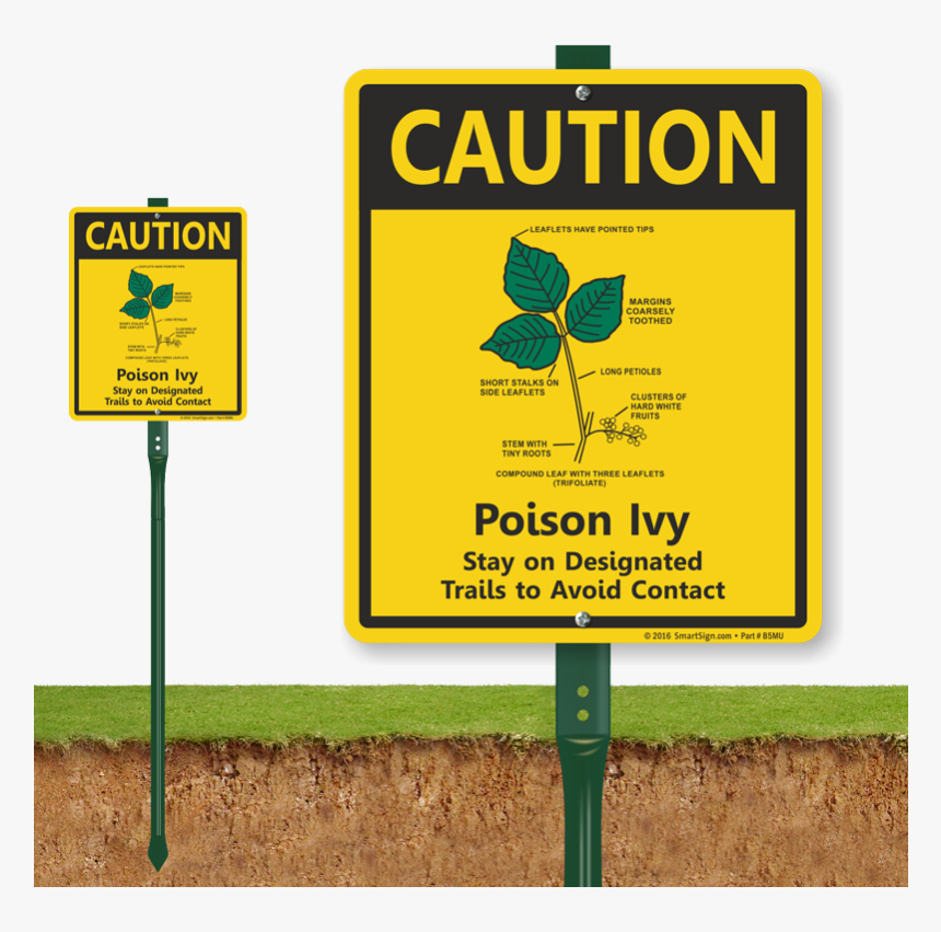 Caution Poison Ivy Stay On Trails Lawnboss Sign - Not A Potty Sign, HD Png Download