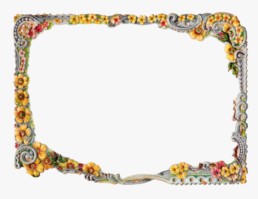 Photo Frame Design Png - Border Frame Flowers Design Png, Transparent Png