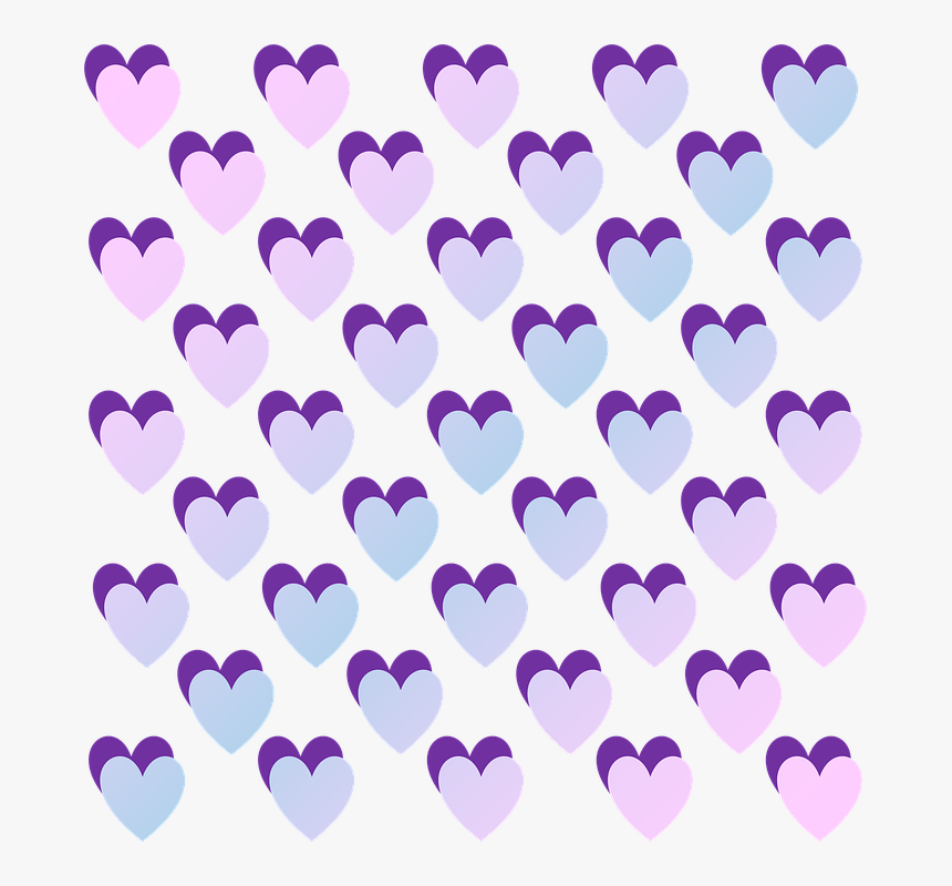 Hearts, Love, Pastel, Pink, Blue, Purple, Gradient - Heart, HD Png Download
