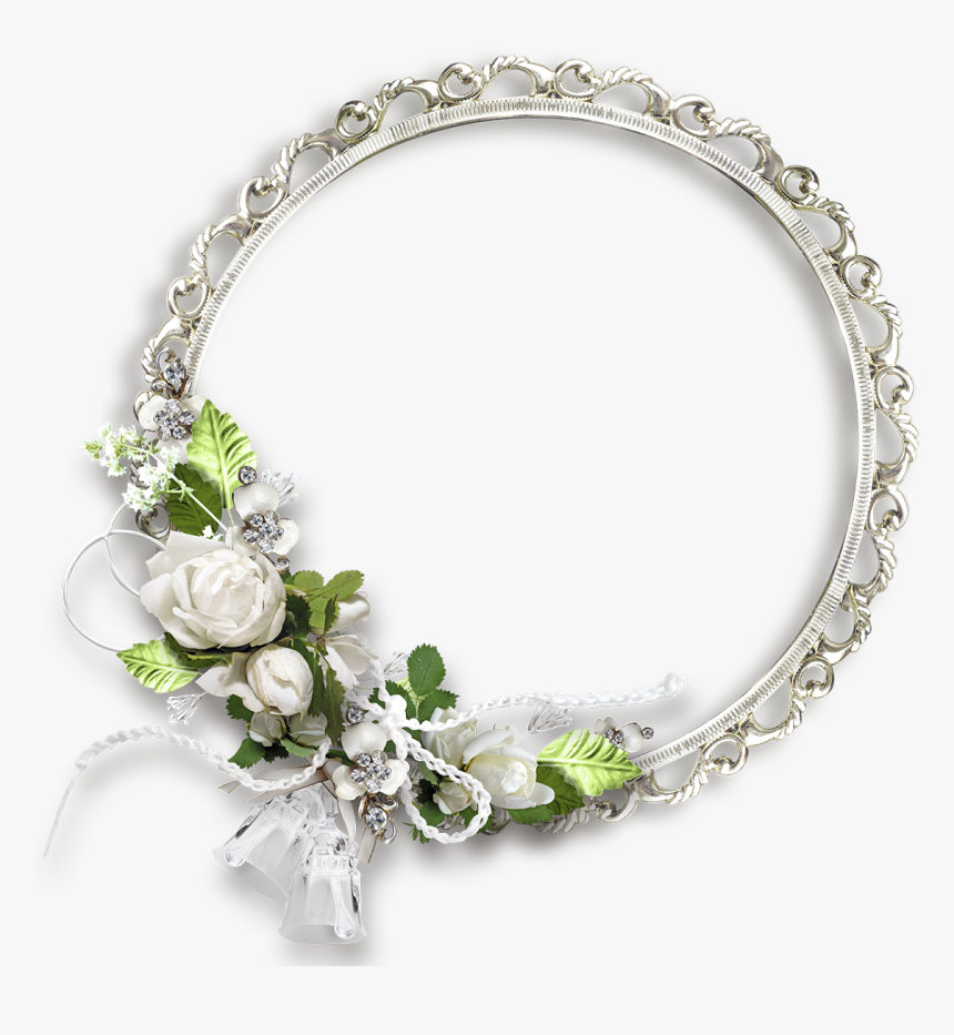 Clip Art White Round Flowers Transparent - Circle Flower Frame Png, Png Download