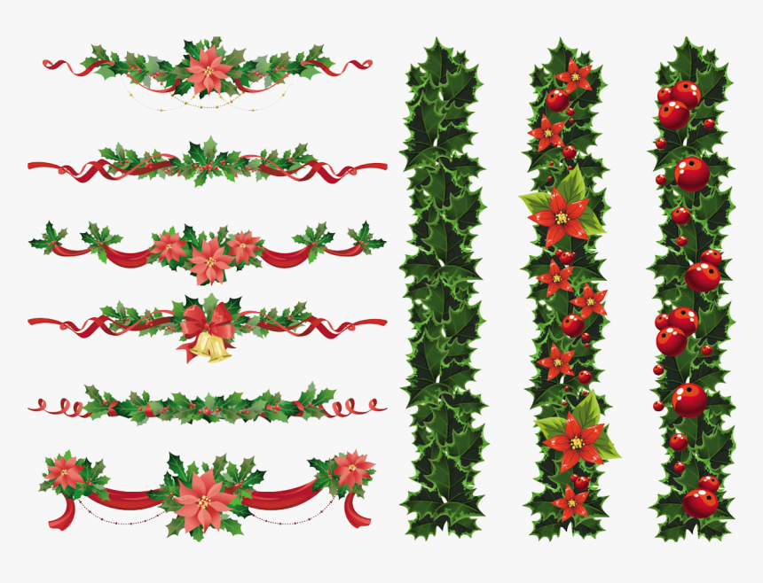 Christmas Elements Png Transparent Image - Christmas Garland Free Vector, Png Download