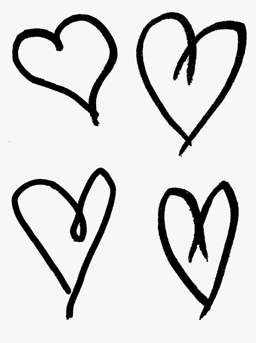 Digital Stamp Design - Hand Drawn Hearts Png, Transparent Png