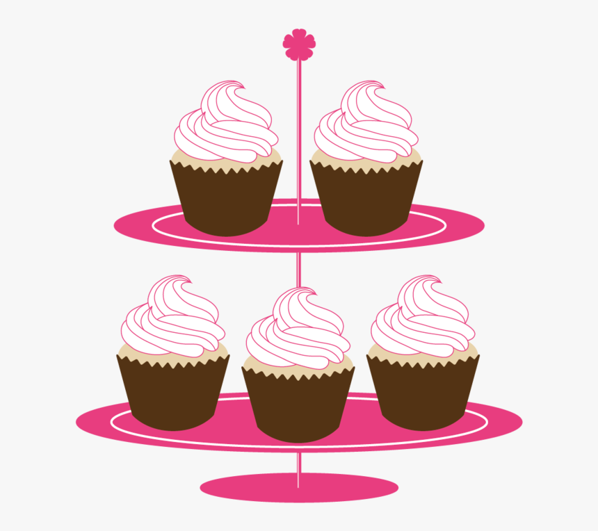 Cupcakes On Stand Clipart - Cake Stand Clip Art, HD Png Download