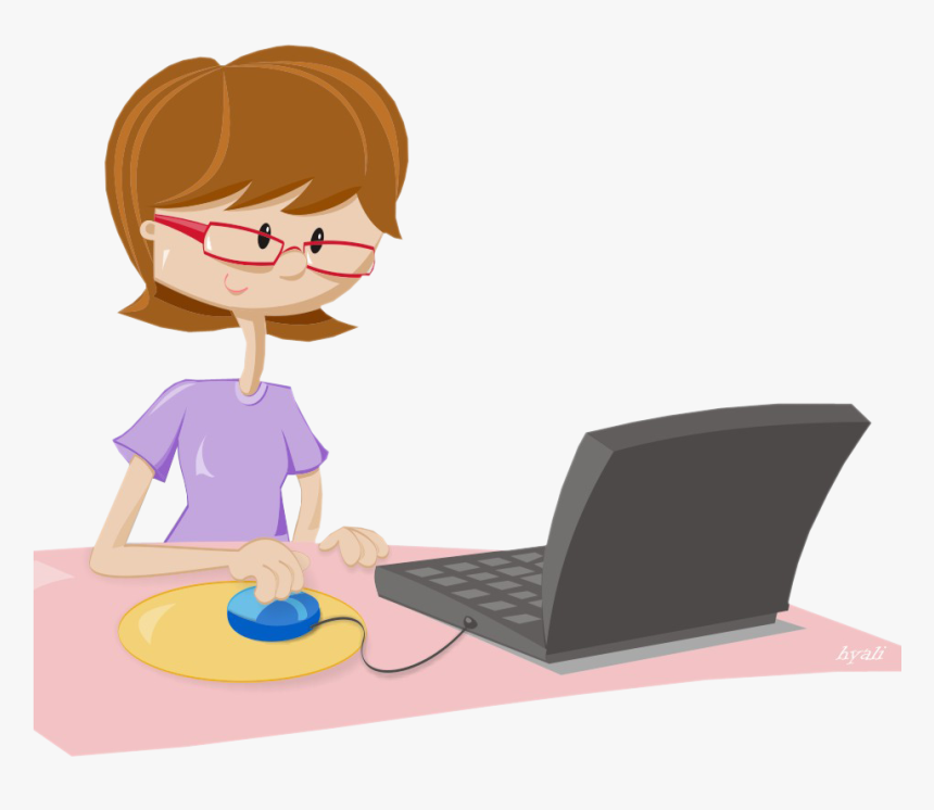Desenho De Professor No Computador, HD Png Download