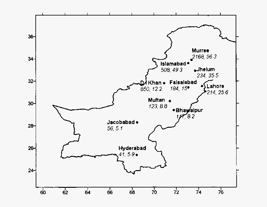 Meteorological Location Map Of Pakistan, HD Png Download