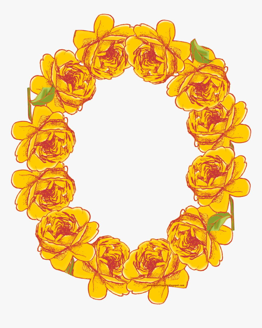 Free Digital Oval Yellow Rose Frame Png - Roses Png Oval Frame, Transparent Png