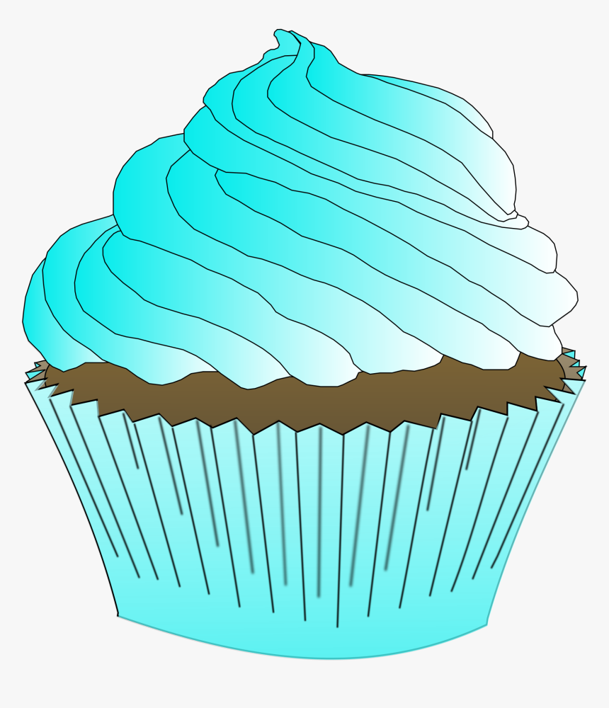 Clipart Chocolate Teal Cupcake - Cupcake, HD Png Download