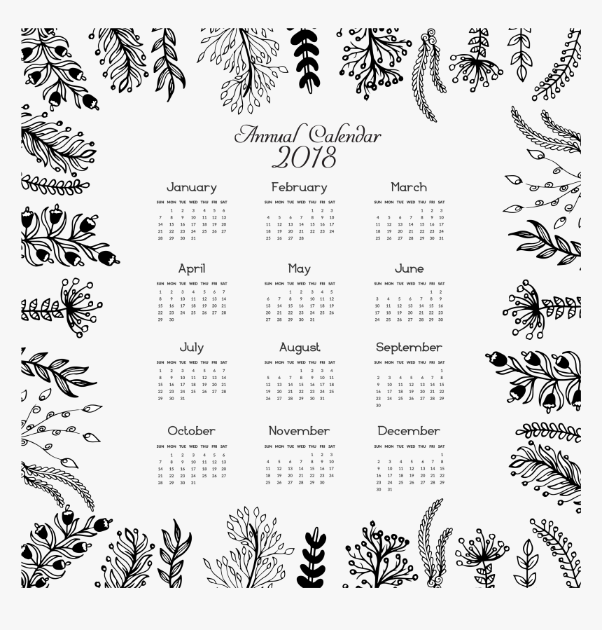 Clip Art Calendario Marco - Calendrier 2018 Jolie, HD Png Download