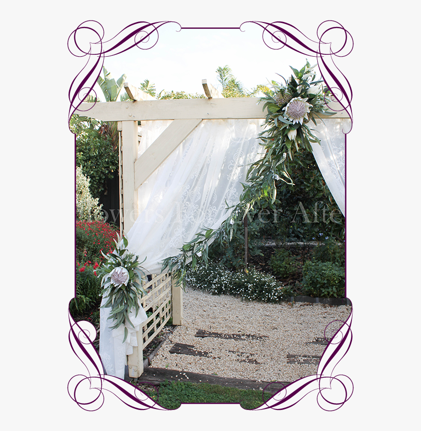 Clip Art Abigail Ivory Protea Arbor - Rustic Cake Small Flower Arrangements, HD Png Download