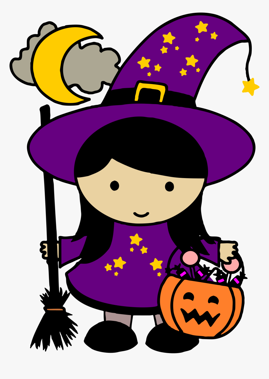 Halloween Witch Free Png Image - Halloween Cute Clipart Png, Transparent Png