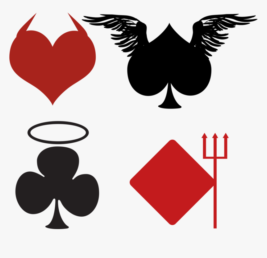 Heart,silhouette,flower - Card Spade, HD Png Download