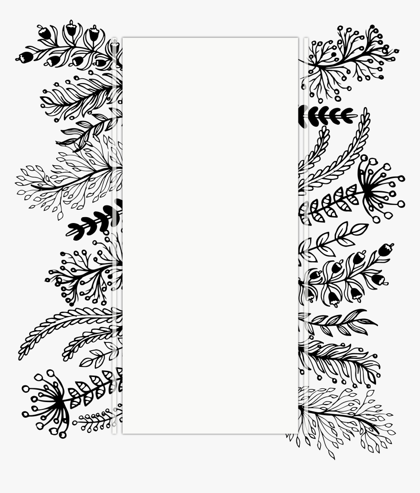 Hand Painted Wildflower Weed Decoration Title Box - Hand Drawn Leaf Frame, HD Png Download