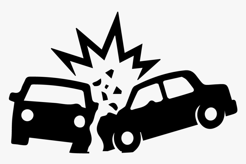 Collection Of Crash - Car Crash Clip Art Black And White, HD Png Download
