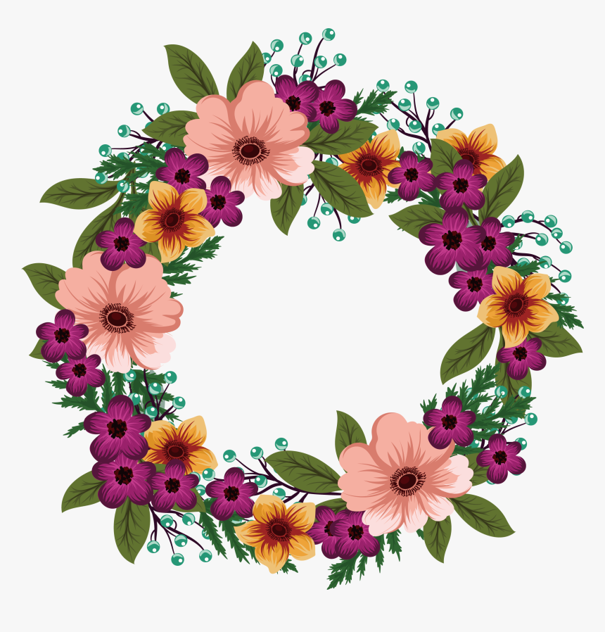 Wedding Invitation Cute Wild - Cute Floral Wreath Png, Transparent Png